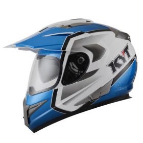 helm KYT Enduro Biru Putih Bekas